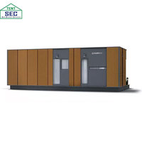 Maisonnette préfabriquée modulaire de luxe en alliage d'aluminium ResortReady, fabriquée en Chine, avec cuisine, salle de bain, confort premium, design moderne.