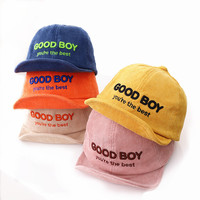 Gorra de béisbol desestructurada con logotipo personalizado bordado plegable de ala suave de algodón de pana para niños pequeños y bebés