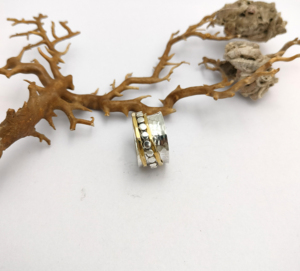 Anneaux de doigt tournants en argent sterling 925 faits à la main, style bohème, forme de paix, sertis de pierres, anti-anxiété, pour femmes, vente chaude - Product Image 2