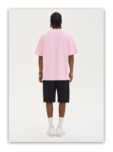 Nouveau T-<span class=keywords><strong>shirt</strong></span> <span class=keywords><strong>Homme</strong></span> <span class=keywords><strong>Rose</strong></span> 2026 en Coton Tricoté Anti-Boulochage 220g, Coupe Ample, Vierge, Décontracté, Style Streetwear - Product Image 3