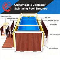 Piscine Conteneur Autoportante en Fibre de Verre pour Villa, 30 pieds de long, 20 pieds de large, avec Chauffage, Pompe et Couverture