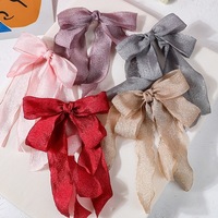 Ruban plissé brillant en chiffon de kapok Qibai 4 cm pour accessoires capillaires, matériel d'art floral fait main, nœud papillon