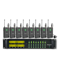 Panvotech Choir Singing Mic Professional UHF Système de microphone sans fil portable à 8 canaux pour groupe de scène et culte d'église
