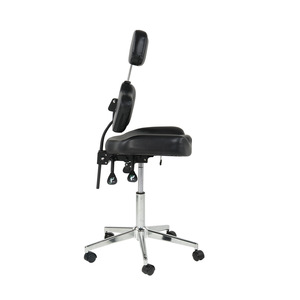 Chaise de tatouage ergonomique avec hauteur et accoudoirs réglables pour usage en studio, modèle 9977 en cuir noir - Product Image 1
