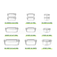 Ensemble de contenants alimentaires en verre borosilicate haute résistance pour la rentrée scolaire - Contenants hermétiques pour la préparation des repas avec couvercles
