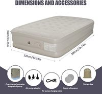 Matelas Gonflable Portable Pliable Double/Simple en Mousse Rafraîchissante avec Pompe Intégrée pour Extérieur, Hôtel, Entrepôt