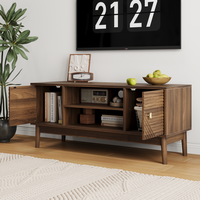 Meuble TV moderne du milieu du siècle pour téléviseurs de 32/45 pouces, centre de divertissement avec rangement, console multimédia pour salon