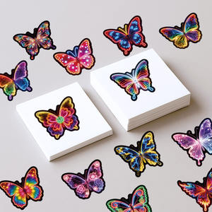 50 Piezas de Pegatinas de Vinilo de Mariposas de Neón Fáciles de Despegar, Pegatinas Decorativas Estéticas <span class=keywords><strong>para</strong></span> Patinetas, Computadoras Portátiles y <span class=keywords><strong>Cuadernos</strong></span> - Product Image 4