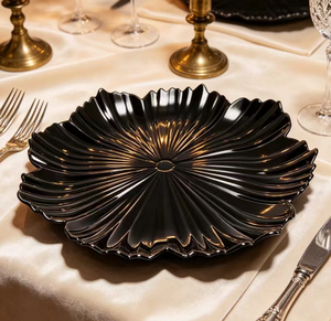 Assiettes de présentation en plastique de 13 pouces, design floral, pour la maison et les événements de mariage, idéales pour la restauration fine - Product Image 6