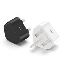 Vente directe usine – Chargeur mural électrique 20W PD avec prise UK Type-G, adaptateur d'alimentation USB-C à charge rapide, logo personnalisé OEM pour smartphone OTP