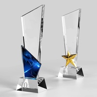 Trophée en verre cristal vierge de haute qualité, écologique, avec impression laser UV, idéal pour les événements de reconnaissance d'entreprise