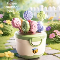 Juguete Montessori de Encaje de Flores, Juguete de Entrenamiento de Coordinación Mano-Ojo para Bebés, Desarrollo Sensorial Educativo Temprano para Infantes