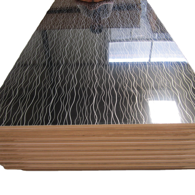 White/Wood Grain High Glossy UV Coated MDF Fiber Board/Particle Board/Plywood for Furniture