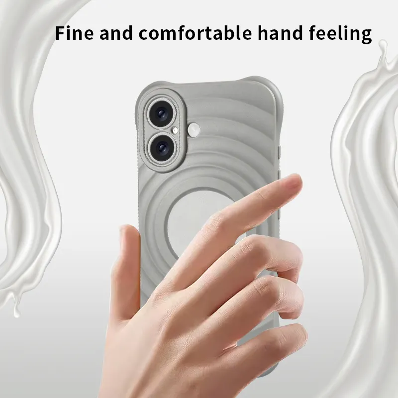 เคสโทรศัพท์ซิลิโคนลายคลื่นน้ำแฟชั่นใหม่สำหรับ iPhone 16 15 14 PRO MAX อุปกรณ์เสริมโทรศัพท์มือถืออินเทรนด์