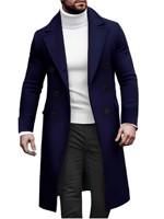 Nouveau Manteau Long en Laine pour Homme 2025 – Col Revers, Couleur Unie, Épais et Chaud, Style Décontracté et Habillé