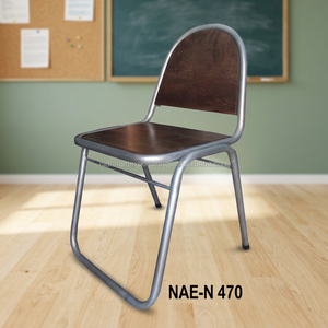 Chaise de salle à manger empilable en fer et bois, style industriel et vintage, pour hôtel, appartement, villa - Product Image 3