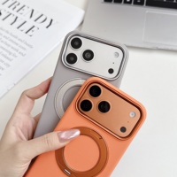 VAWI S133 Coque de téléphone en silicone liquide antidérapante 360 °   Support rotatif pour coque arrière de chargement magnétique iPhone 17 18 Pro Max