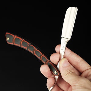 Rasoir pour hommes 2 couleurs rétro <span class=keywords><strong>à</strong></span> lame unique, épilation manuelle, bois de barbier, rasoir droit en métal sur la signification - Product Image 6