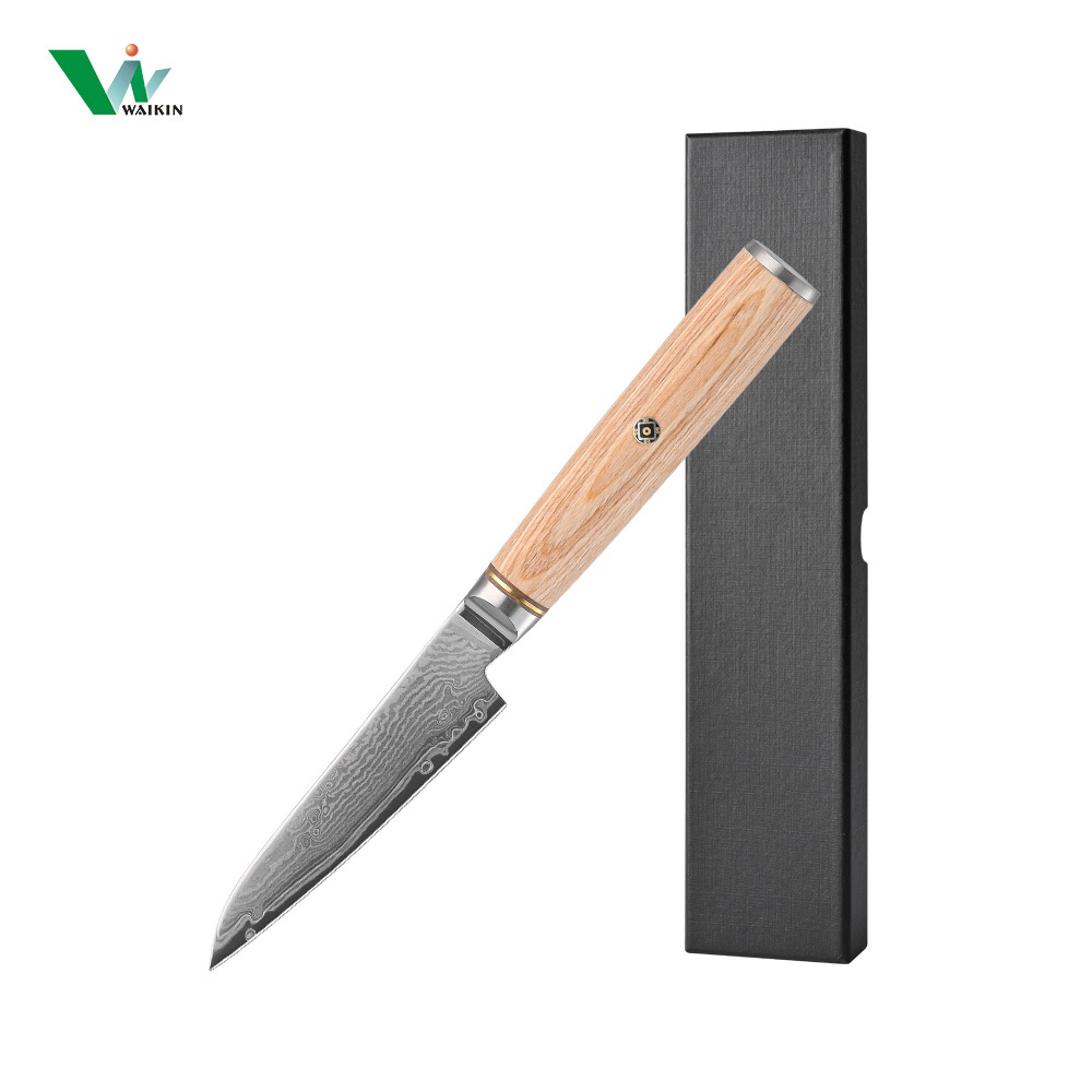 Couteau d'office 4'' avec manche en bois de pakkawood jaune