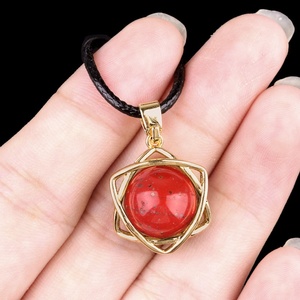 Colgante de 16mm con Hexagrama Incrustado de Amatista Pulida, Estilo DIY, Joyería Kabbalah, Sanación Reiki, Energía, Collar - Product Image 6