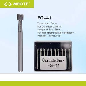 10 Cái/Hộp Dao Mài Nha Khoa FG-41 Thép Vonfram <span class=keywords><strong>Carbide</strong></span> Hình Nón Ngược Dùng Được Với Tay Khoan Tốc Độ Cao - Product Image 2