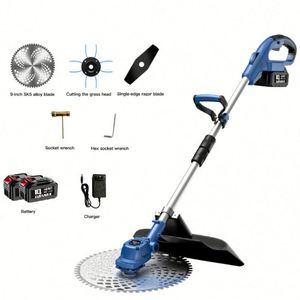 Cortadora de Césped Inalámbrica Industrial para Bricolaje, 21V, Batería de Iones de Litio de 3.0Ah, Bordeadora de Césped, 3 Tipos de Cuchillas de Corte, Altura Ajustable, 1800W - Product Image 2