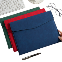 Carpeta de Archivo A4 de Cuero PU Verde con Logotipo Personalizado, Organizador de Documentos con Cierre a Presión para Oficina o Regalos Corporativos