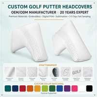 Nouvel Arrivage Housses de Tête de Club de Golf en Cuir PU Blanc pour Putter à Lame, avec Panneau Perforé, Design Classique, Accessoires de Golf