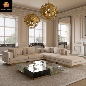 Nuovo Set di Mobili con Design Craquelé, Lussuoso Divano Moderno ed Elegante in Pelle per Villa, Acquista Mobili dalla Cina Online - Product Image 1