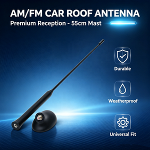 <span class=keywords><strong>Antenne</strong></span> de toit AM/FM noire de 55 cm avec base en plastique et cuivre, vis M4 M5 M6, réception de signal à gain élevé, OEM pour <span class=keywords><strong>voiture</strong></span> - Product Image 3