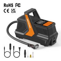 AC/DC Dual Power Electric Digital ABS Car Air Pump 4 Nozzles Portable Tire Inflator Tire Pressure Monitor Quick Fill Emergency