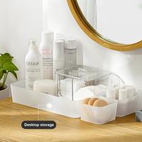 Tik Tok mini boîte à cosmétiques ronde transparente en plastique, organisateur de rangement à 6 tiroirs