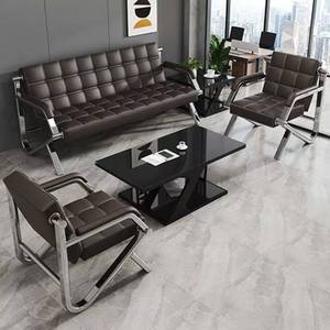 Sofá Moderno de Lujo, Diseño Superior, para Oficina, 3 Plazas, Negro - Product Image 3