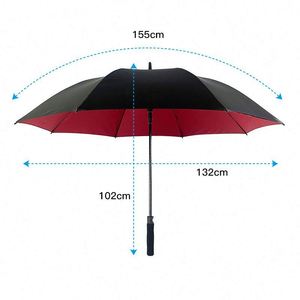 Paraguas de Doble Capa Extra Grande, Recto, de Fibra de Vidrio, 130 cm, Resistente, Automático, Antiviento, para Golf, con Logotipo Personalizado - Product Image 6