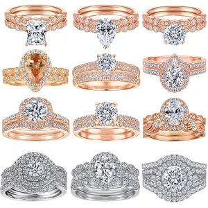 Anello nuziale personalizzato gioielli pregiati gioielli in oro rodiato gioielli da donna Non appannato anello di fidanzamento con dito 925 argento Sterling