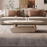 Moderner Minimalistischer Ovaler Steinplatten-Couchtisch Designer Wohnzimmer-Möbelset für Kleine Haushalte Movvon C8658