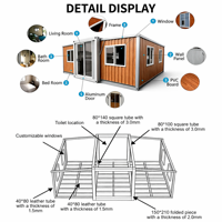 Rumah Prefab Modern Mudah Dirakit, Villa 3 Kamar Tidur, Beranda Luas, Atap Miring, Rumah Kontainer Lepas Pasang dengan Kamar Mandi dan Dapur