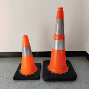 Hongqiao 18 inch 450cm chiều cao cao có thể nhìn thấy PVC giao thông nón USA tiêu chuẩn PVC giao thông nón an toàn nón cho giao thông - Product Image 6