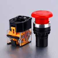 Bouton poussoir d'arrêt d'urgence en plastique grand format, tête champignon rouge, IP40, 22 mm, 1NO1NC, LA165-B8-11ZS