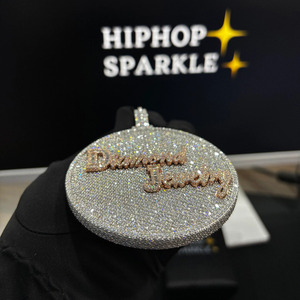 Fashion Luxury Round <b>Iced</b> <b>Out</b> Pendant 3 Inch Custom Hip Hop Medallion 40ct Diamond Look 925 Sterling Silver <b>Chain</b> Jewelry - Product Image 6