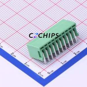 KF2EDGR-2.54-10P Plug-in Terminal Block Bent Lead Through Hole,P=2.54mm Board-to-Board / Socket - Closed 1x10P 2.54mm Green - Product Image 2