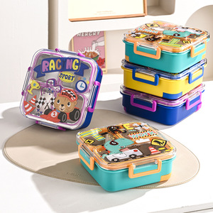 2026 Luxury <b>Lunch</b> <b>Box</b> Set Wholesale Custom Logo Multi Layer Stackable Bento <b>Box</b> for Kids School Food Storage Container Handle - Product Image 1
