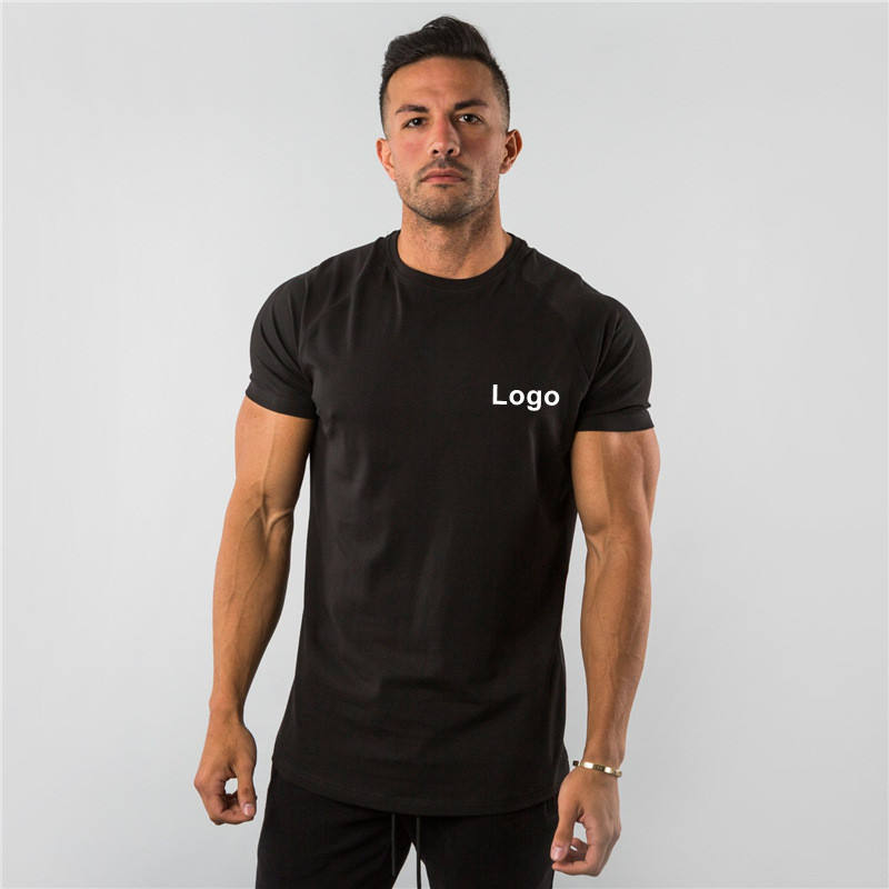 Nieuwe Collectie Aangepaste Gym Grafische Casual Zomer Ademend Workout Spandex Effen Kleur Katoen Korte Mouwen T-shirts Voor Mannen