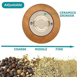 Set di macinapepe in legno acrilico di design 2 pezzi strumenti di spezie <span class=keywords><strong>da</strong></span> cucina riutilizzabili in metallo manico palmare smerigliatrice per sala <span class=keywords><strong>da</strong></span> <span class=keywords><strong>pranzo</strong></span> - Product Image 2