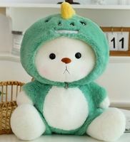 Prix de gros Personnage de dessin animé Point Ours Peluche Chapeau Réversible Surprise Animal Jouets en peluche