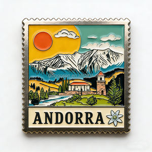 Imán de Refrigerador Esmaltado con <span class=keywords><strong>el</strong></span> Monumento Nacional de Andorra, Recuerdo Personalizado de Andorra, Imán Metálico para Refrigerador con Flor de Edelweiss, Venta al Por Mayor - Product Image 3