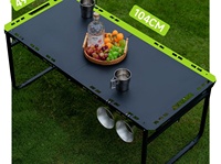 Meubles d'extérieur, table de barbecue pliable de grande taille avec plateau de cuisson et four pour le camping, le pique-nique, utilisation portable