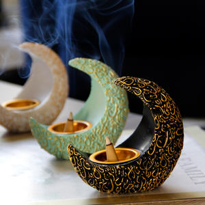 Quemador de Incienso de Resina con Forma de Luna Creciente Árabe Romántico, Quemador de Incienso Bakhoor para Ramadán - Product Image 2