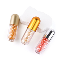 Bouteille en plastique transparent avec capuchon doré, 50ml, logo personnalisé, supplément de vitamine pour la santé, en forme de capsule