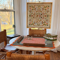 Nappe de mahjong américaine moderne Hongzhi, motif floral tulipe, antidérapante, silencieuse, faite à la main, en boue de diatomée, avec tapis carré en silicone – Modèle